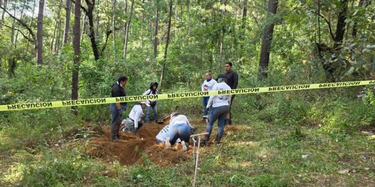 Localizan restos humanos en fosa clandestina, en Uruapan