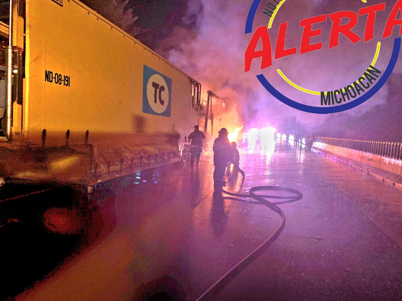 Incendio de nodriza en la Autopista Siglo XXI provoca movilización de ...