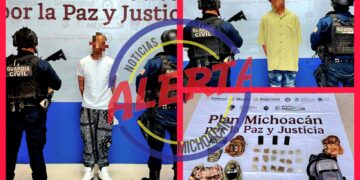 Detienen a “El Negro” y “El Mau”, con droga y equipo táctico, en Jacona